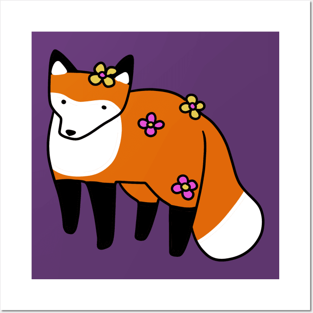 Flower Fox Wall Art by saradaboru